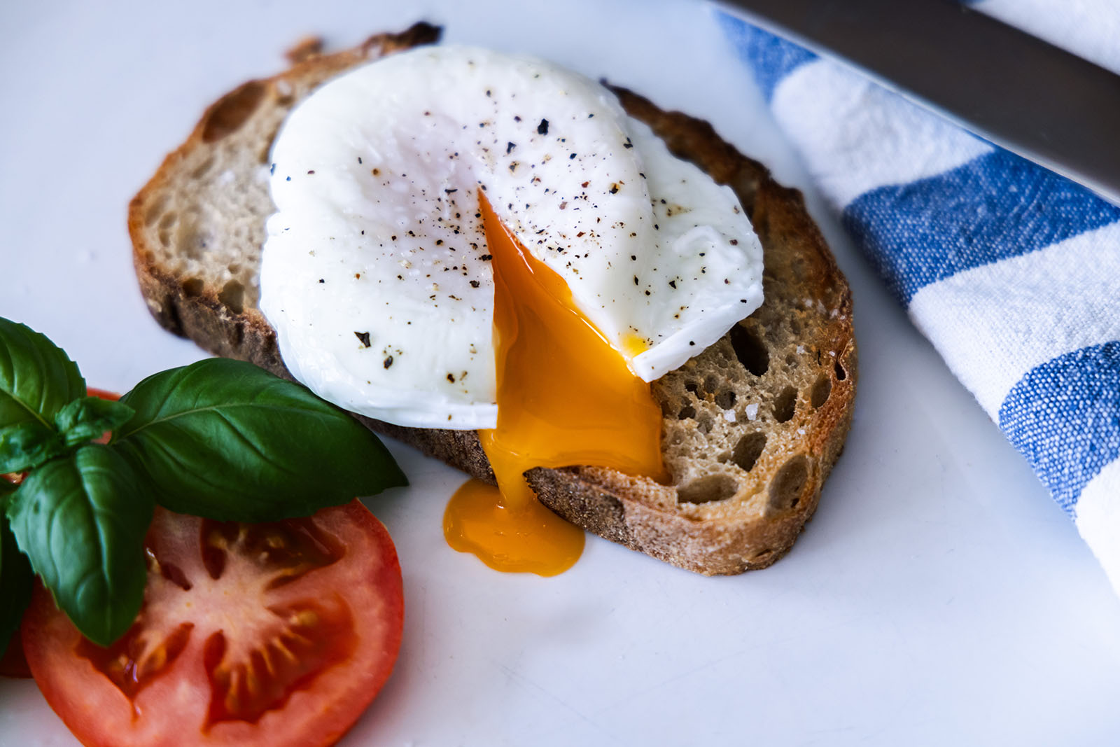 Poached egg on toast.